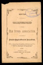 Elk River Association of Primitive Baptists Meeting Minutes 1888