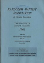 Randolph Baptist Association Meeting Minutes 1962