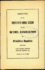 <span itemprop="name">Bethel Primitive Baptist Association Meeting Minutes 1920</span>