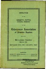 <span itemprop="name">Echeconnee Association of Old School Primitive Baptists Meeting Minutes 1923</span>