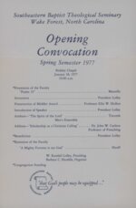 SEBTS Convocation - John W. Carlton January 18, 1977