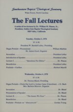 SEBTS Fall Lecture - William M. Pinson October 3, 1978